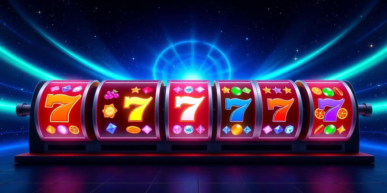 Glowende slot-reels in een rij bij Hyper Lucky